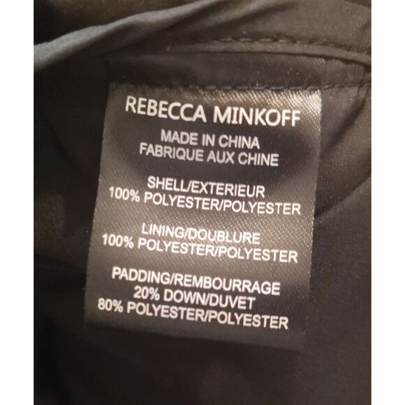 Rebecca Minkoff Mia Hooded Down Puffer Jacket Size L Winter Black Snow Fall - Picture 5 of 10